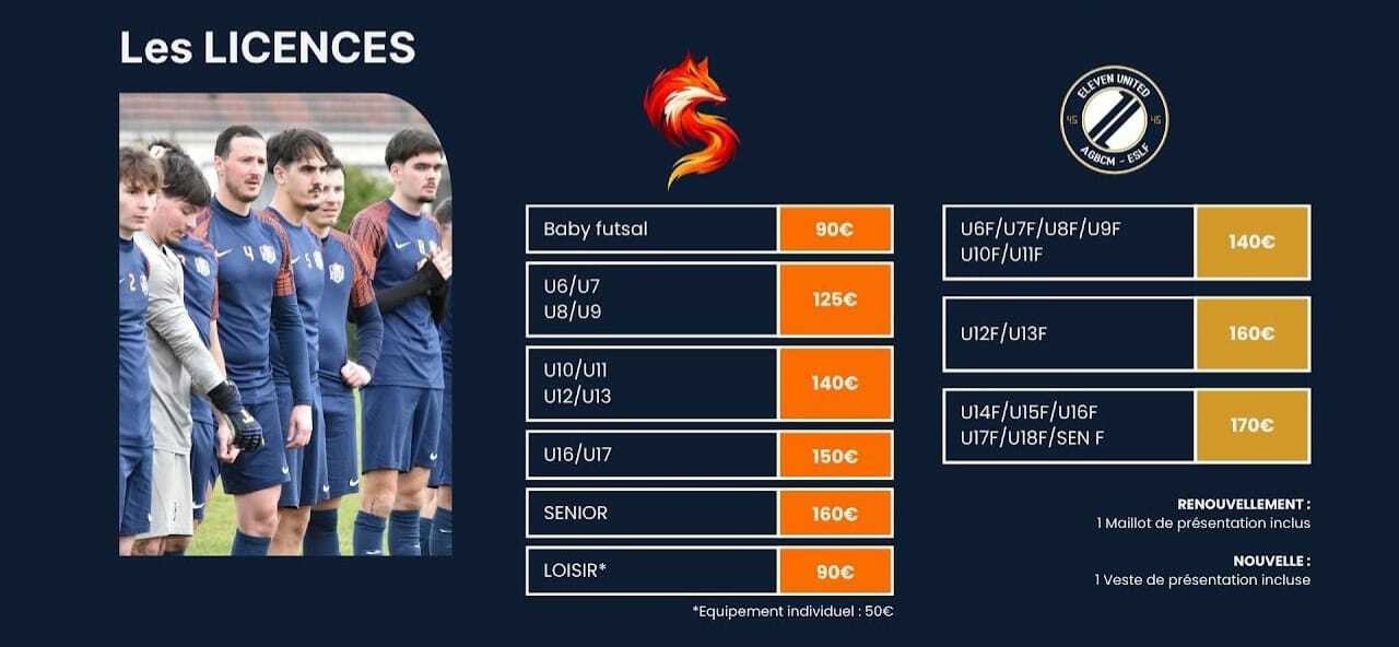 Tarifs licences