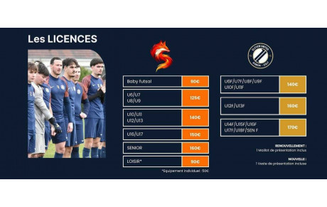 Tarifs licences