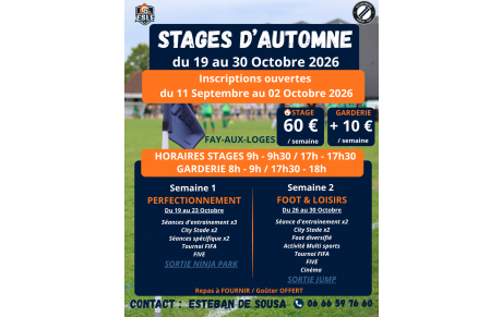 Stages d'Automne 2026